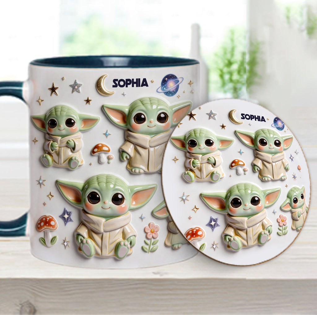 Cute Baby - Personalized The Force Accent Mug & Coaster