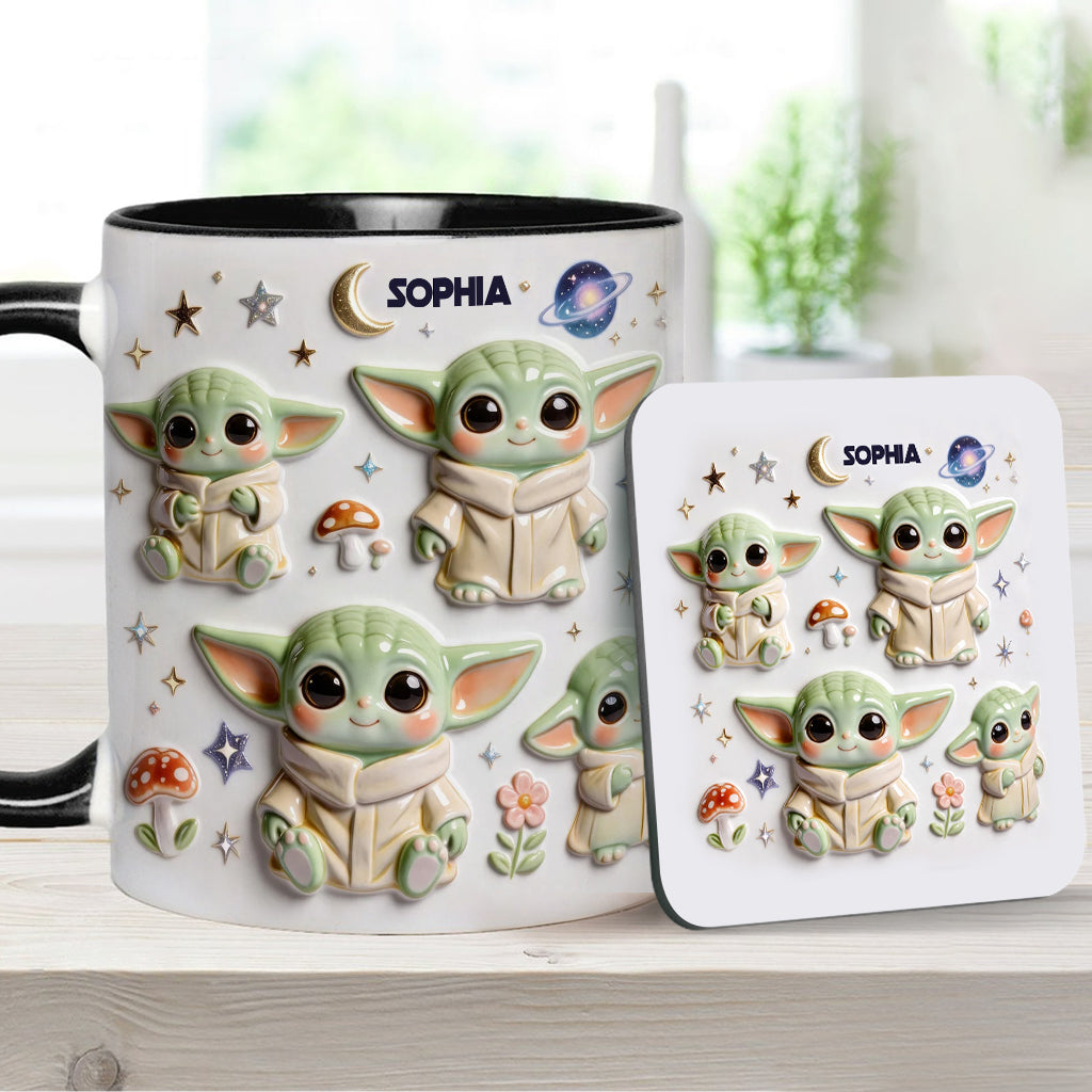 Cute Baby - Personalized The Force Accent Mug & Coaster