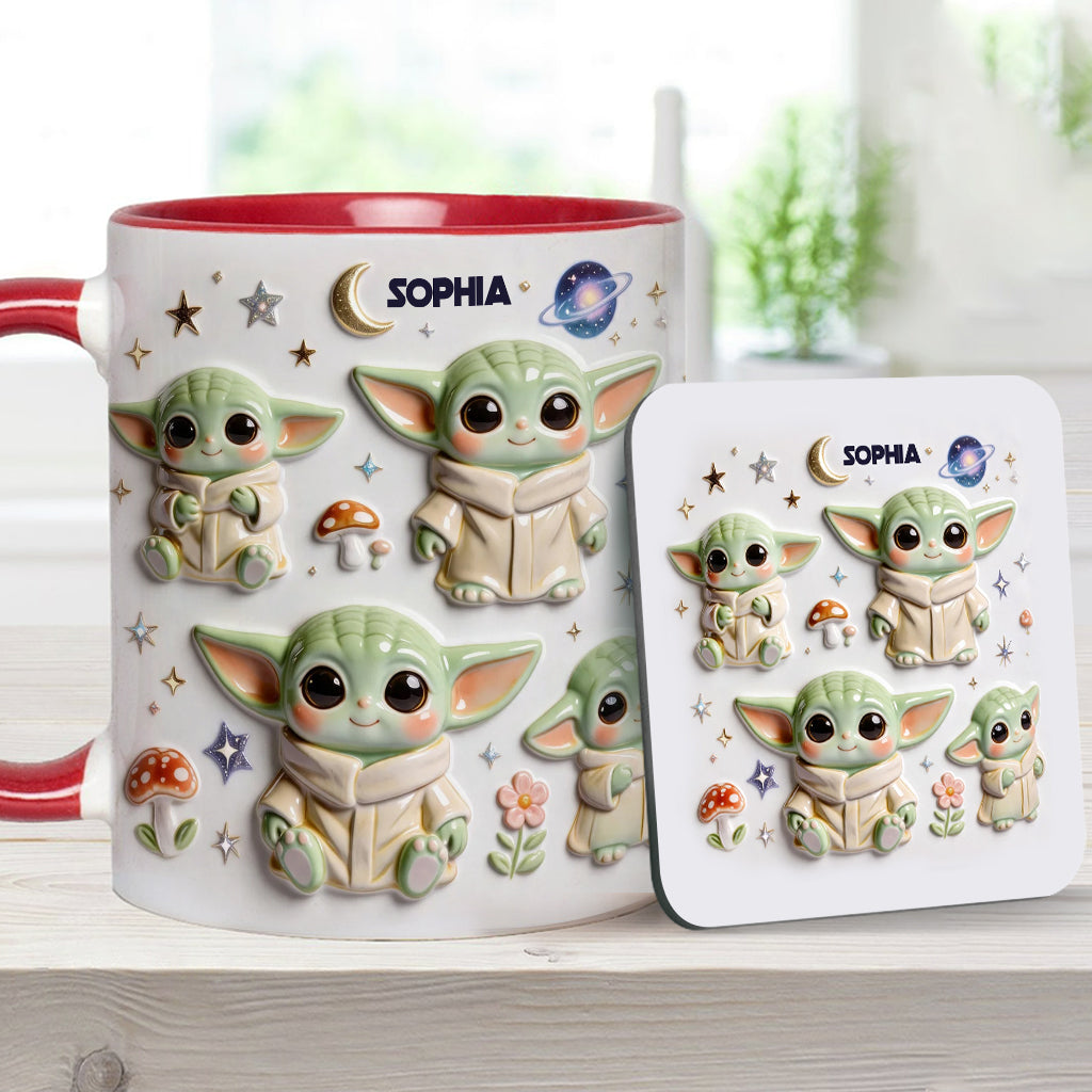 Cute Baby - Personalized The Force Accent Mug & Coaster