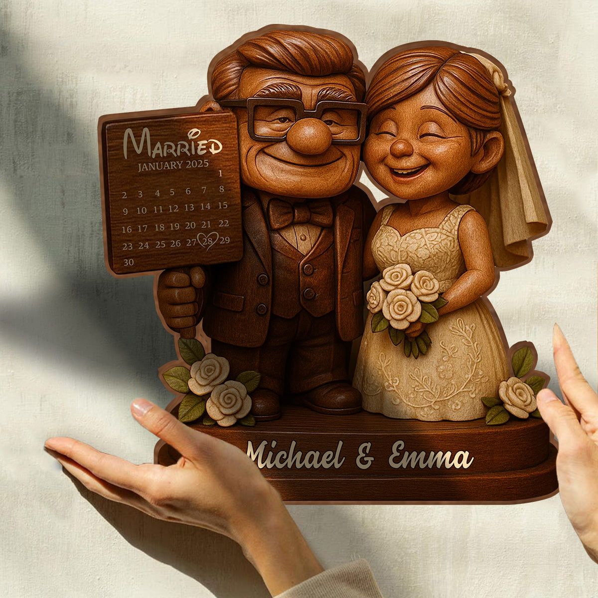 Married - Personalized Mouse Custom Shaped Wood Plaque
