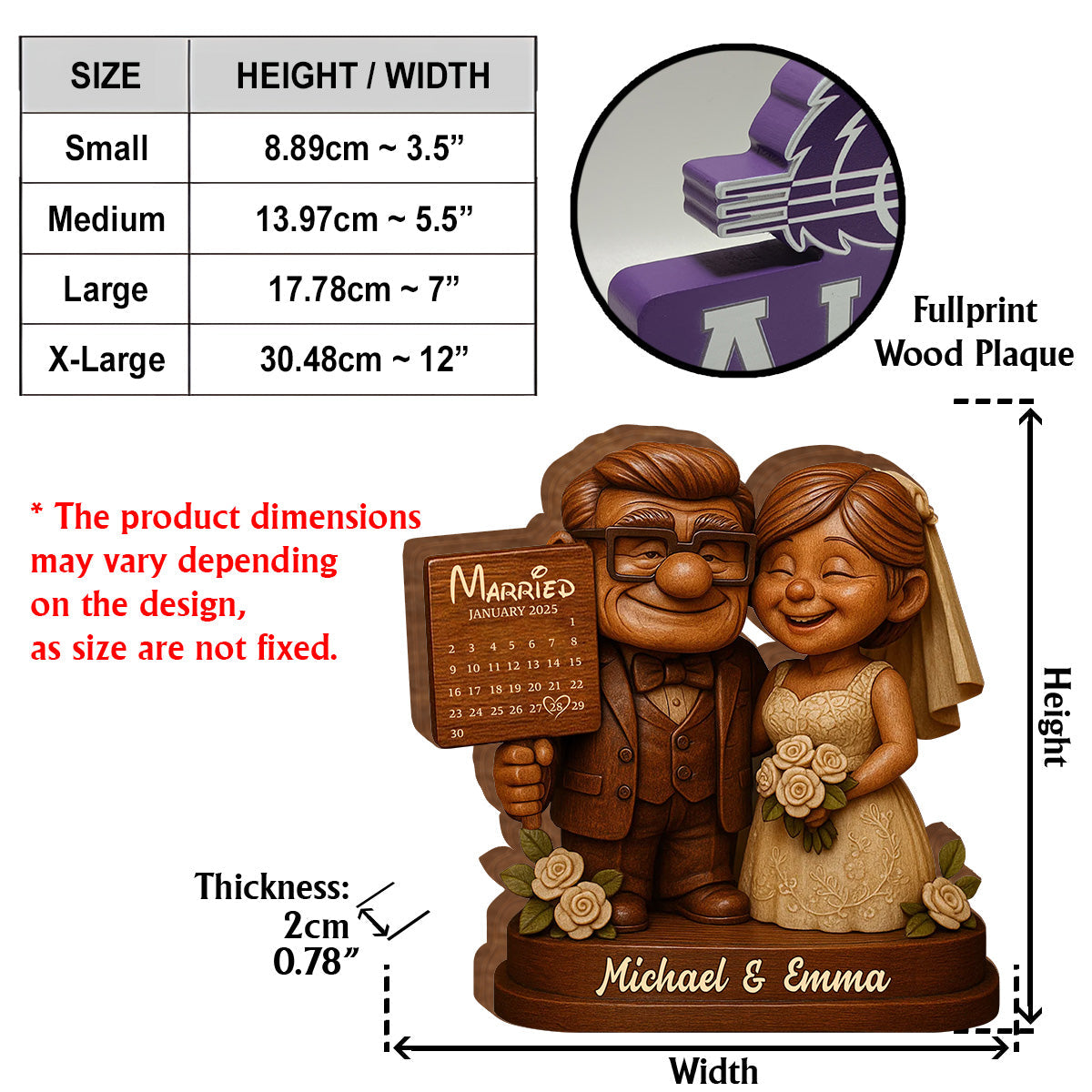 Married - Personalized Mouse Custom Shaped Wood Plaque