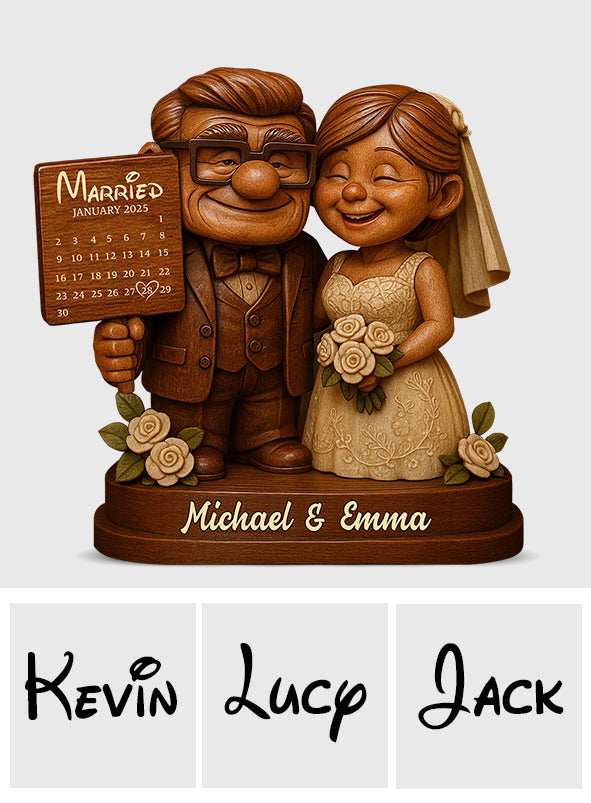 Married - Personalized Mouse Custom Shaped Wood Plaque