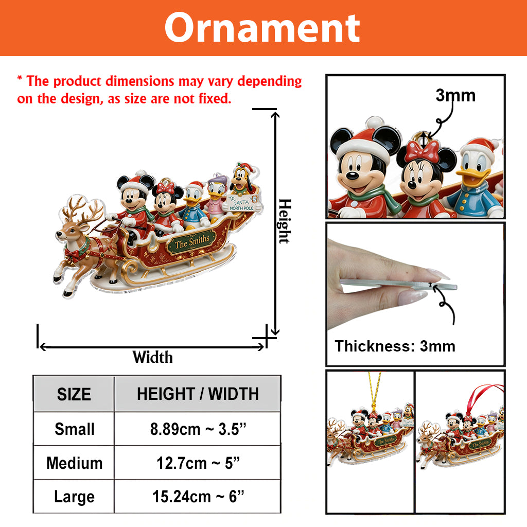 Christmas Decor, Magical Mouse Family - Personalized Mouse Premium 3D Ornament