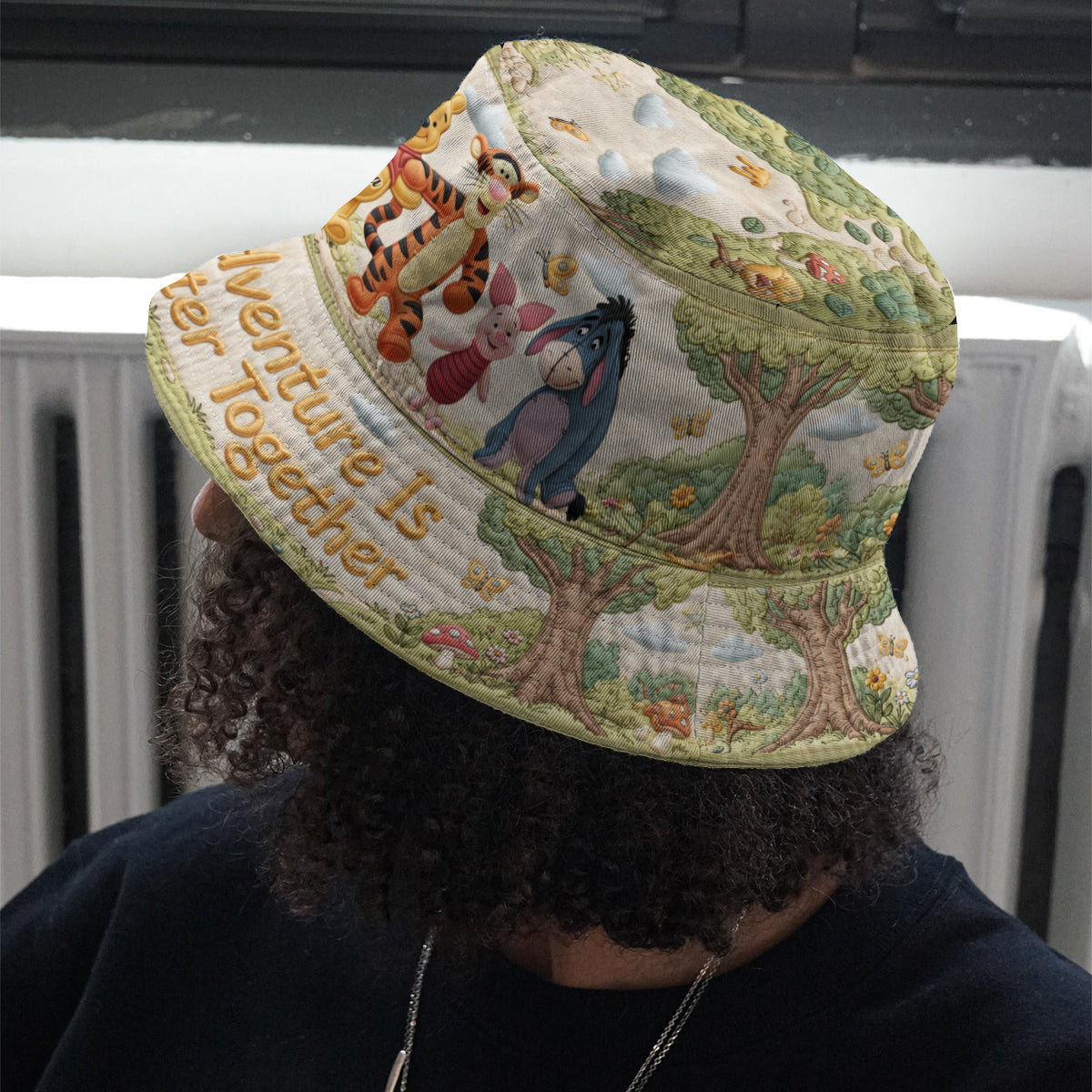 Adventure Is Better Together - Personalized Yellow Bear Bucket Hat