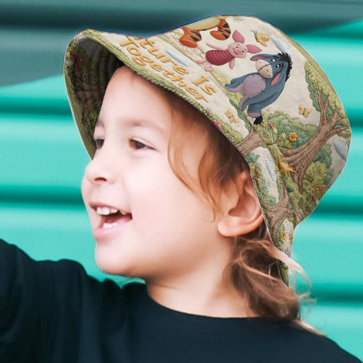 Adventure Is Better Together - Personalized Yellow Bear Bucket Hat