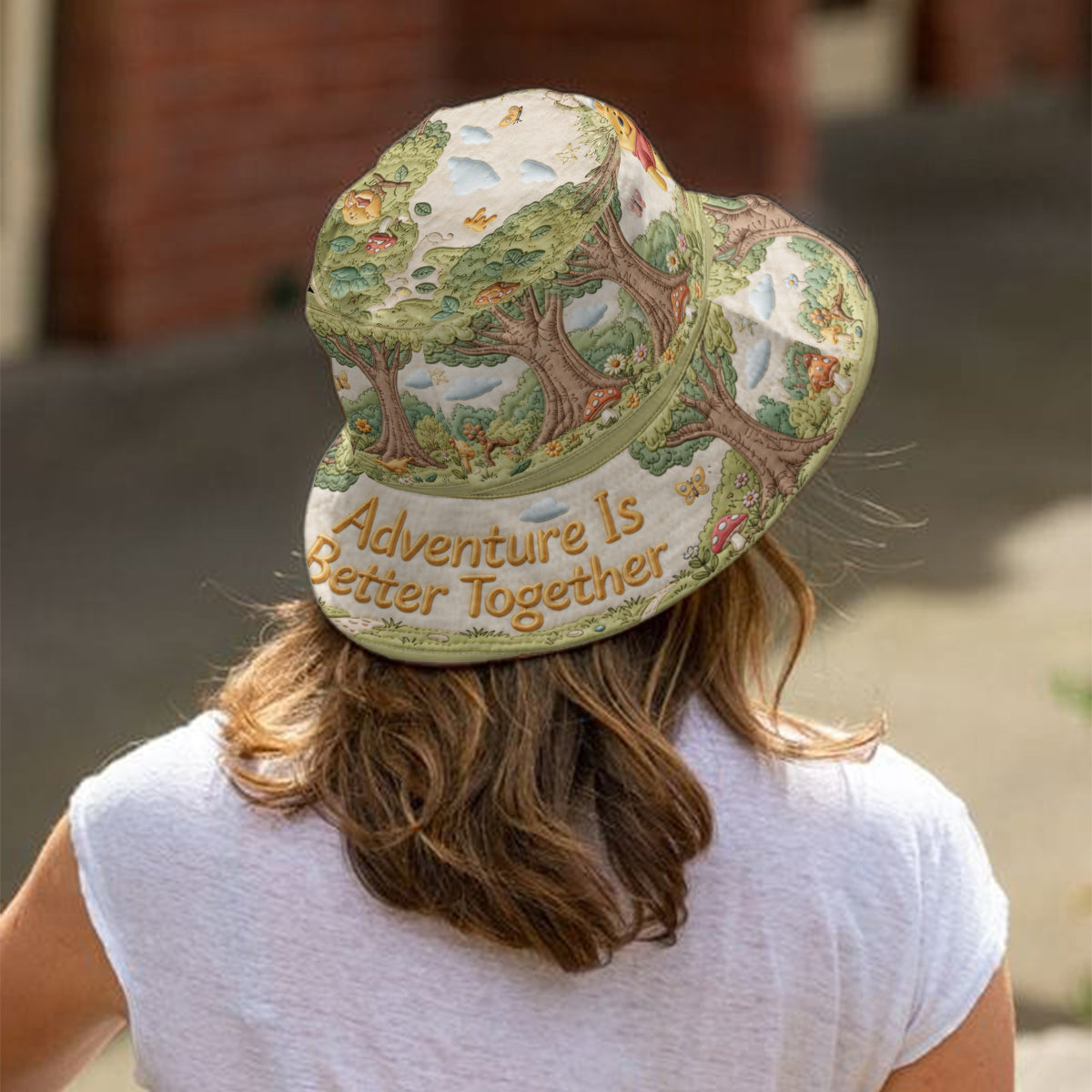 Adventure Is Better Together - Personalized Yellow Bear Bucket Hat