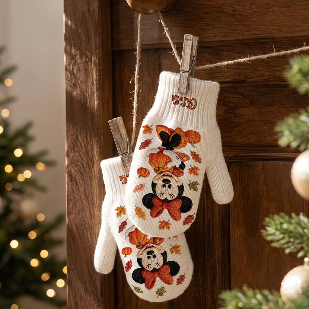 Magical Autumn - Personalized Mouse Knitted Mittens