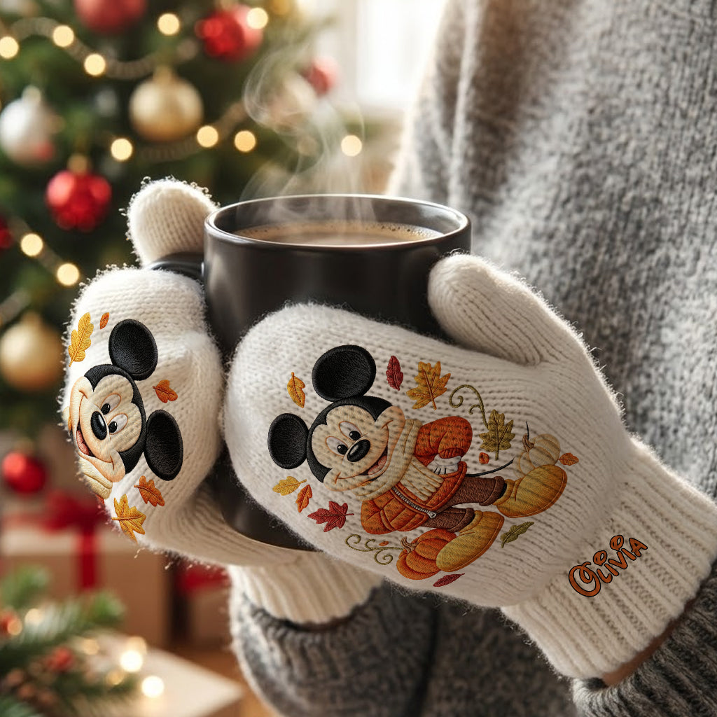 Magical Autumn - Personalized Mouse Knitted Mittens