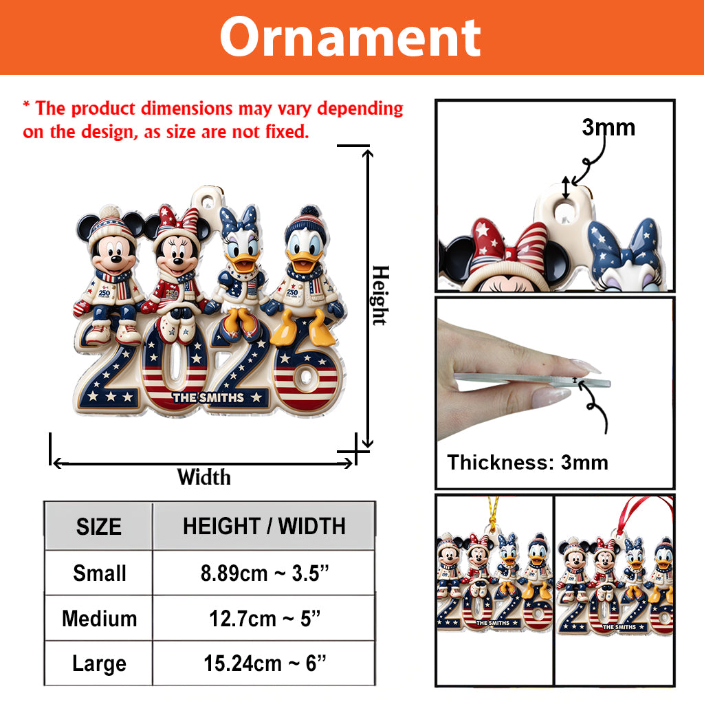 Merry Christmas - Personalized Mouse Premium 3D Ornament