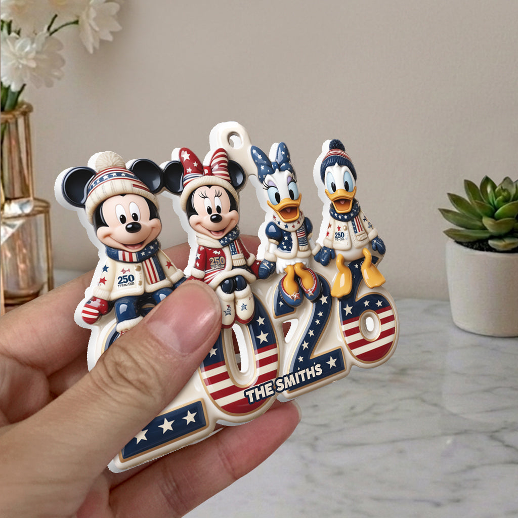 Merry Christmas - Personalized Mouse Premium 3D Ornament