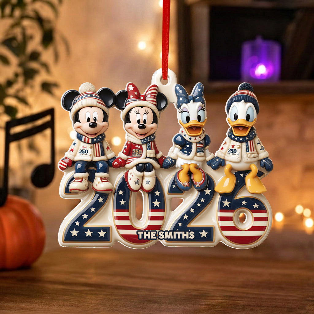 Merry Christmas - Personalized Mouse Premium 3D Ornament