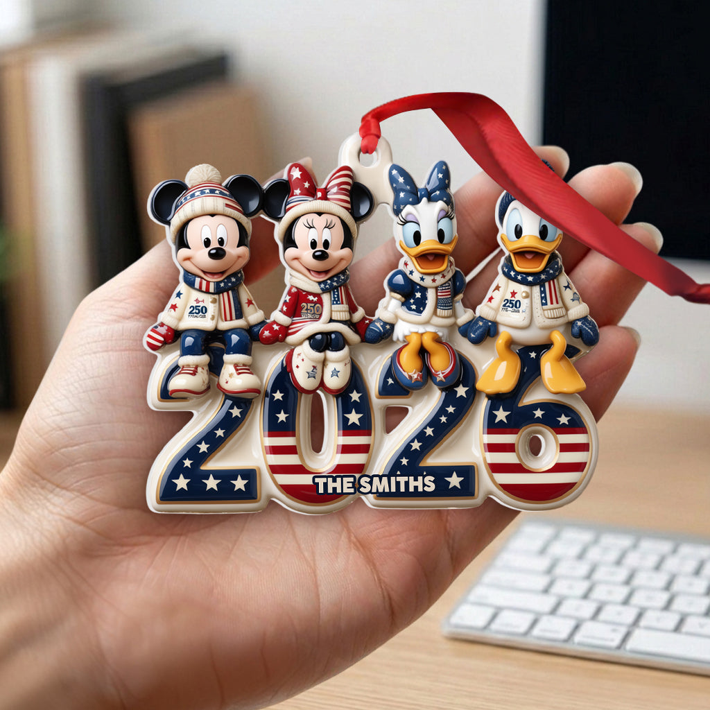 Merry Christmas - Personalized Mouse Premium 3D Ornament