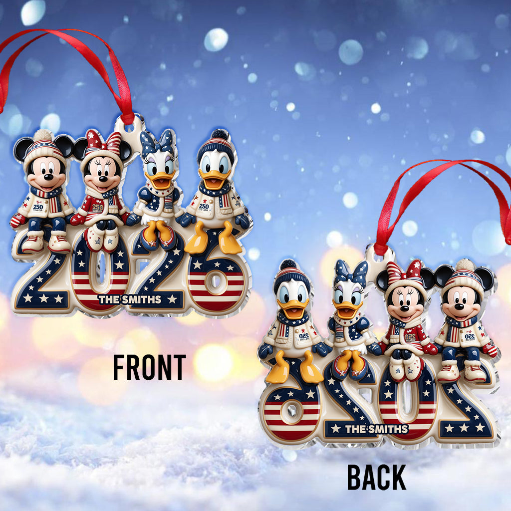 Merry Christmas - Personalized Mouse Premium 3D Ornament