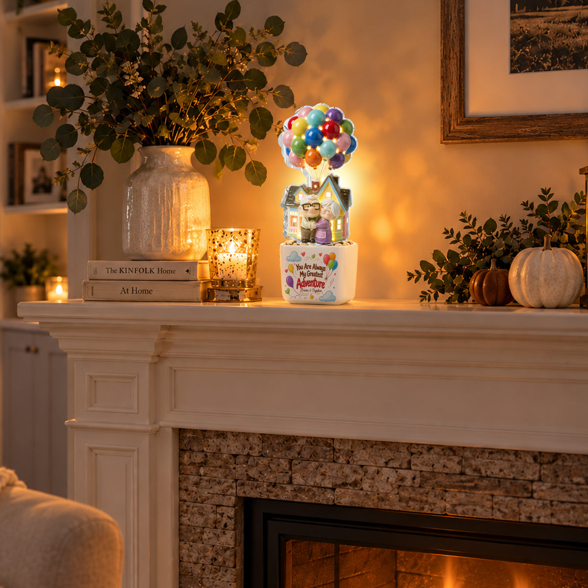 You Are Always My Greatest Adventure - Personalized Up Movie Couple LED Light Ceramic Pot