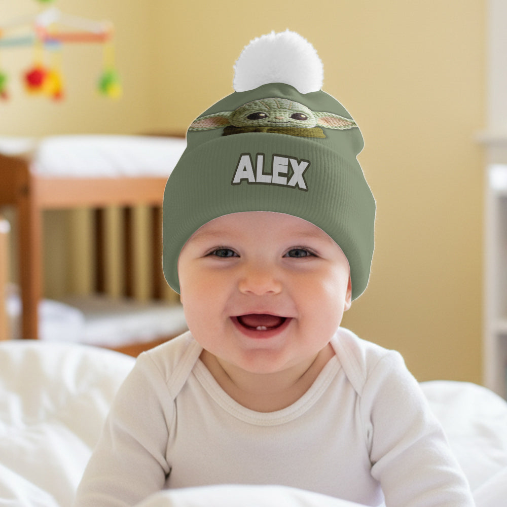 Cute Green Galaxy Character - Personalized The Force Beanie Hat