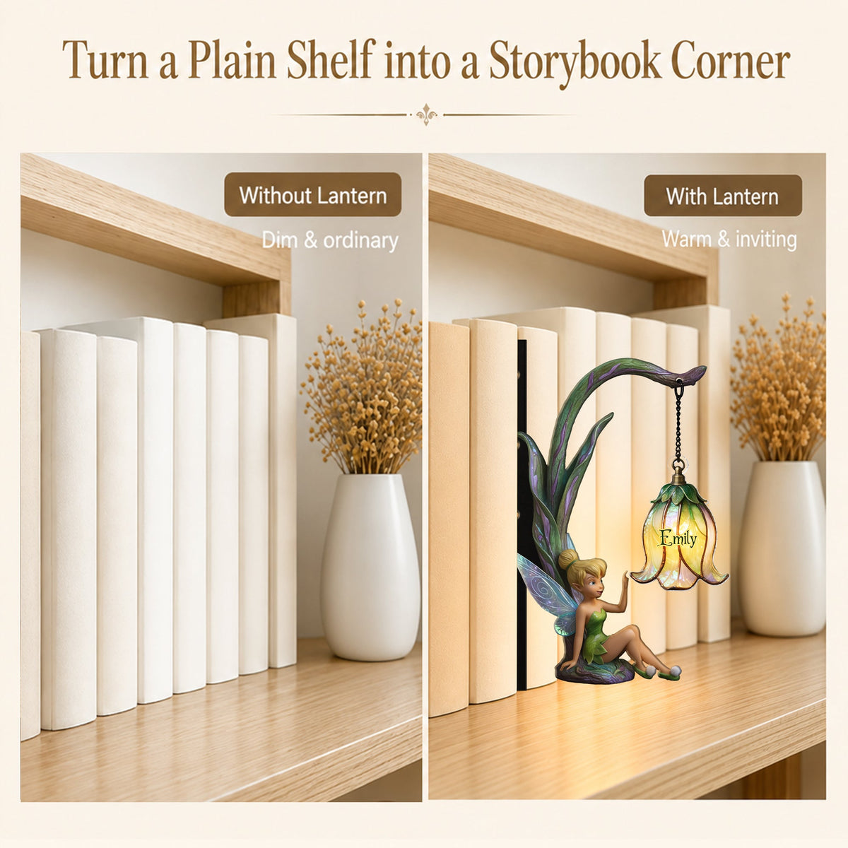 Magical Flower - Personalized Flying Fairy Bookshelf Lamp