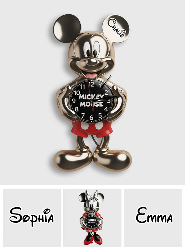 Magical Mouse Clock - Personalized Mouse LED Light Wall Clock