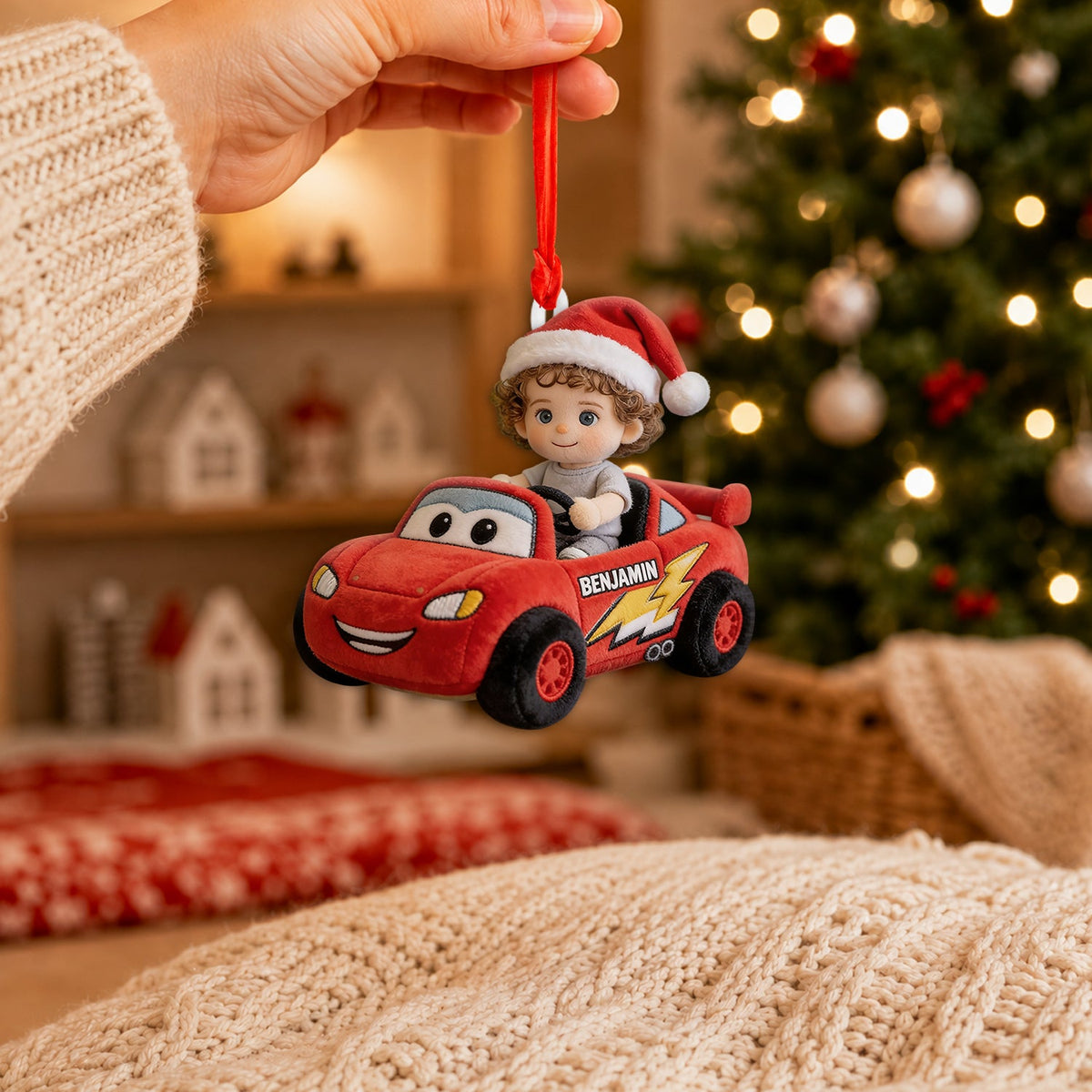 Kid On Wheel - Personalized Racing Lover Plush Ornament