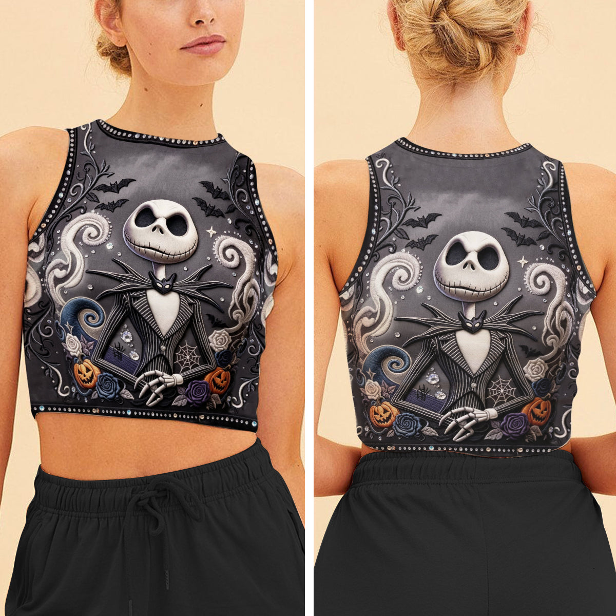 Halloween Nightmare - Personalized Nightmare Flare Pants & Crop Tanktop