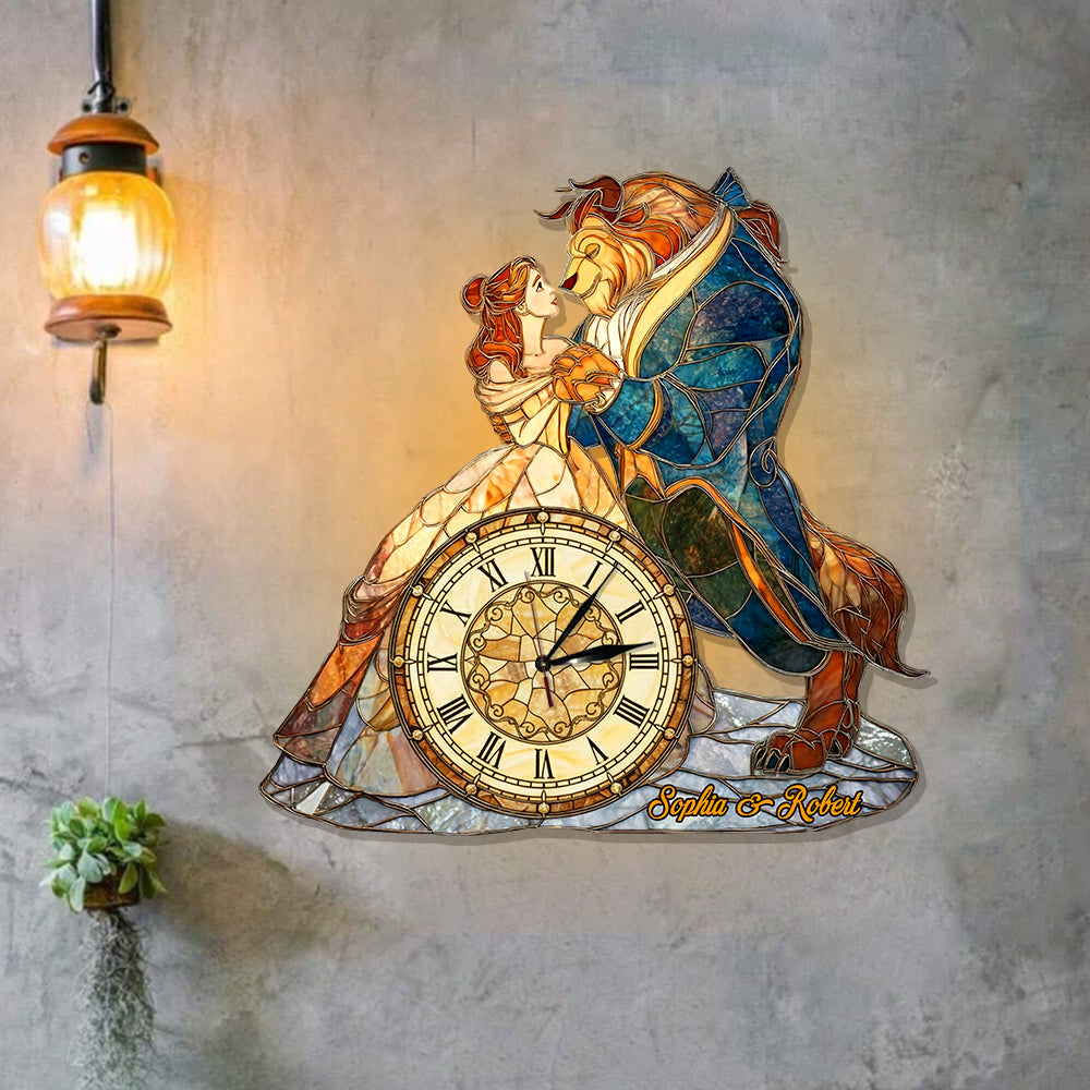 Tale As Old As Time - Personalized Couple LED Light Wall Clock