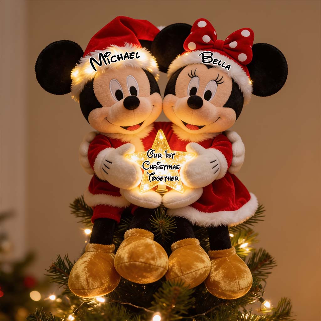 Our 1st Christmas Together - Personalized Mouse LED Light Tree Topper