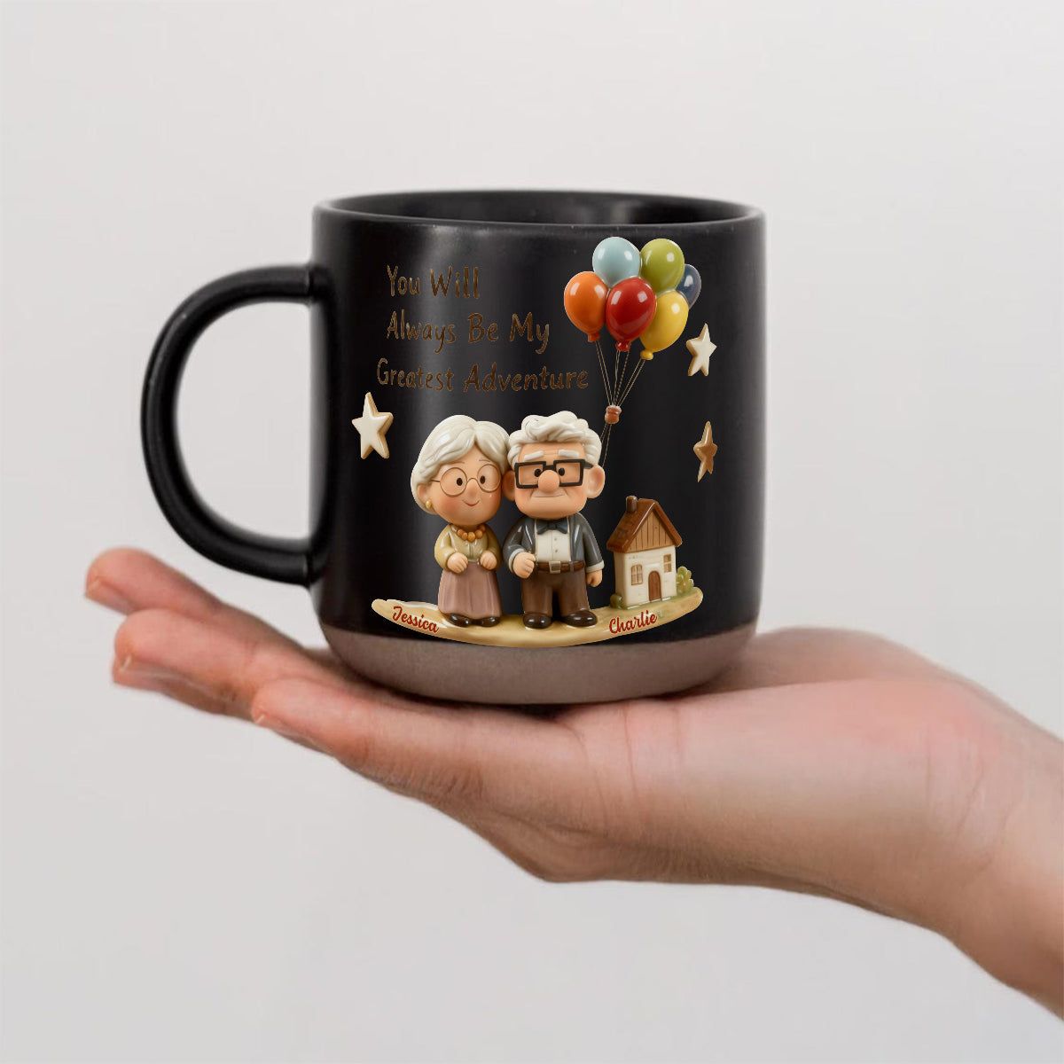 You Will Always Be My Greatest Adventure - Personalized Couple Printed Pottery Mug