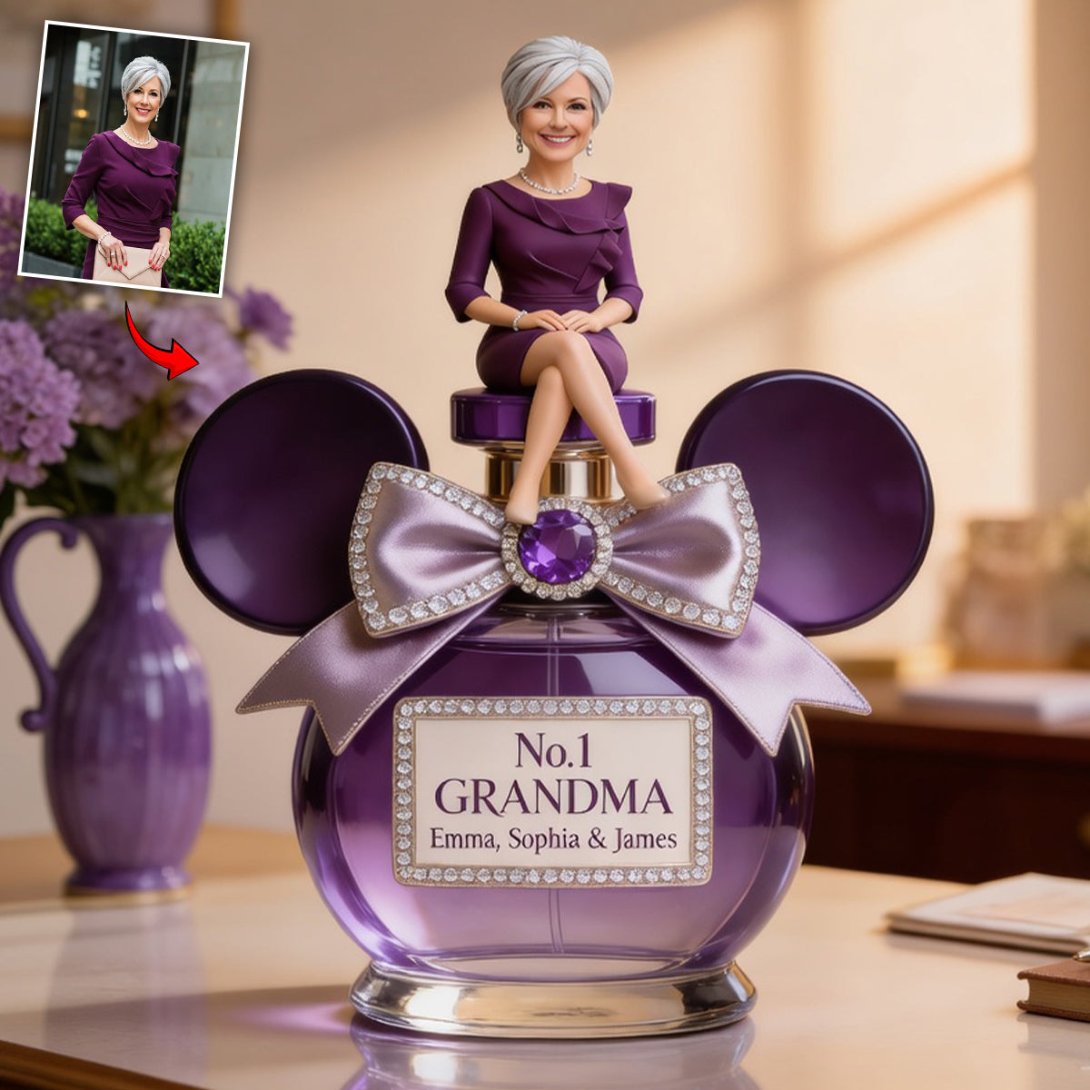Custom Any Photo Magical Grandma/Mom - Personalized Mouse Custom Shaped Acrylic Plaque