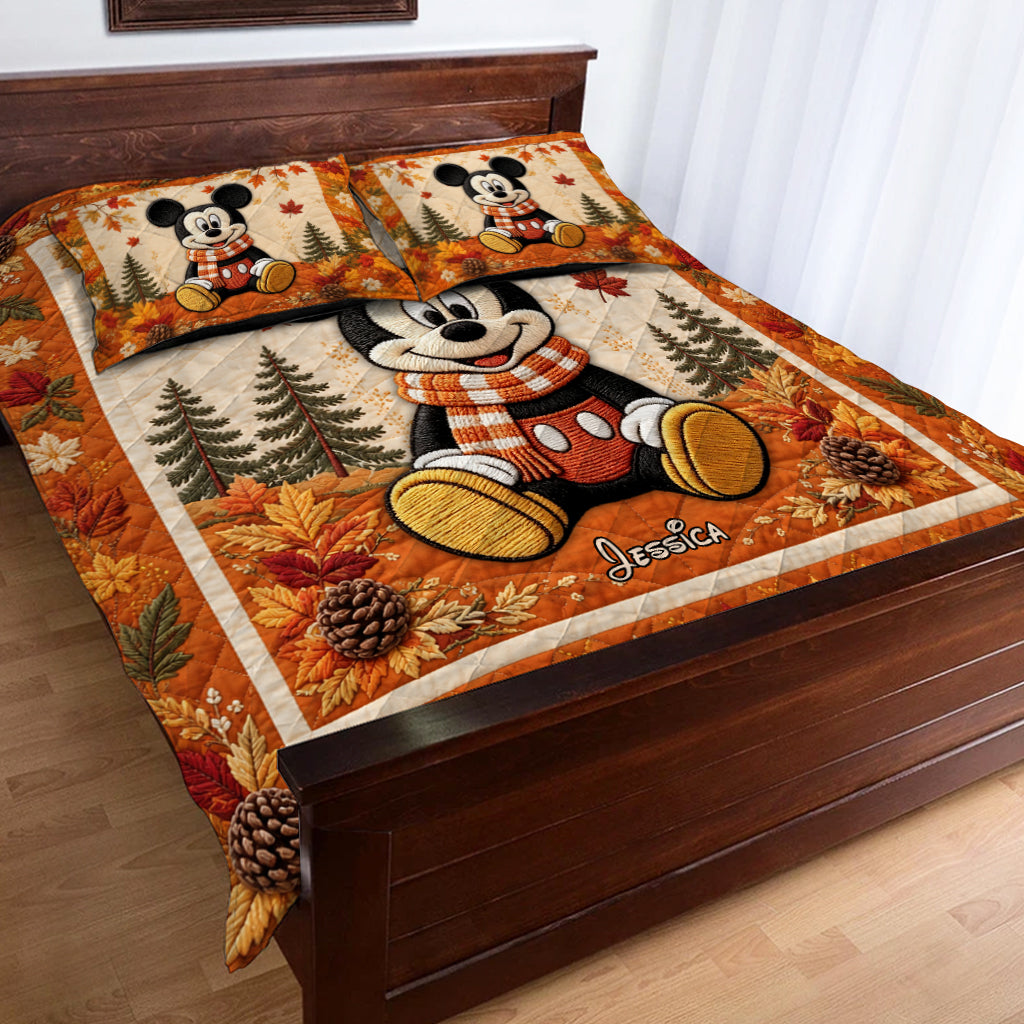 Fall Vibes - Personalized Mouse Quilt Set