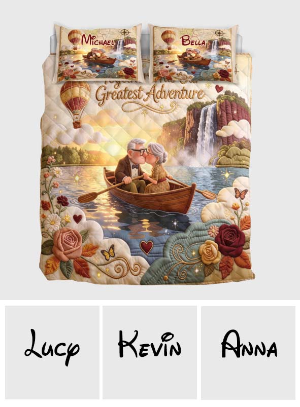 Together Was Our Greatest Adventures - Personalized Up Movie Couple Quilt Set