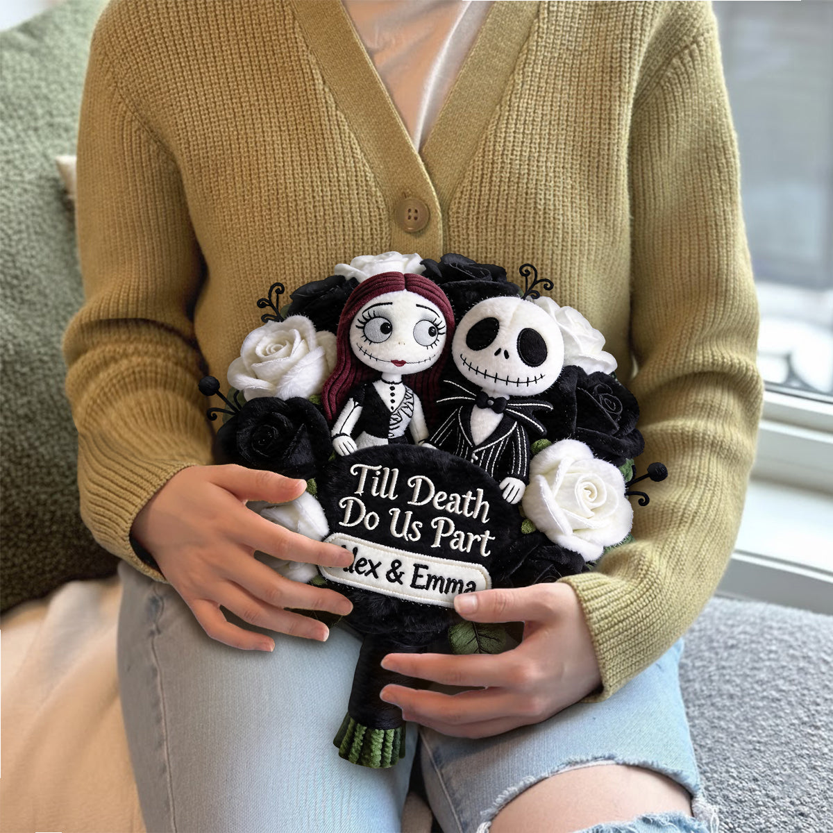 Till Death Do Us Part - Personalized Nightmare Premium Faux Fur Pillow