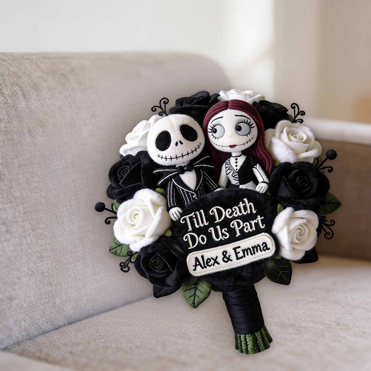 Till Death Do Us Part - Personalized Nightmare Premium Faux Fur Pillow