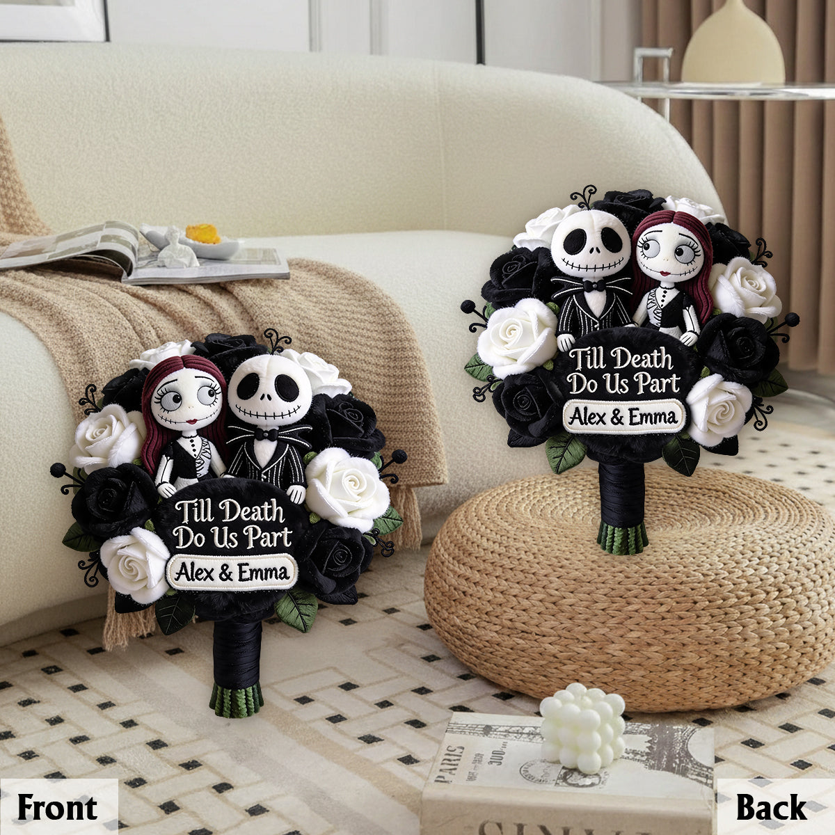 Till Death Do Us Part - Personalized Nightmare Premium Faux Fur Pillow