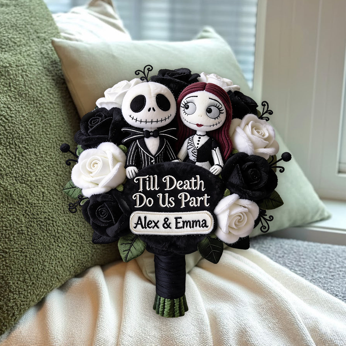 Till Death Do Us Part - Personalized Nightmare Premium Faux Fur Pillow