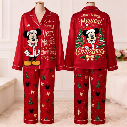 Have A Very Magical Christmas - Personalized Mouse Button Down Pajamas