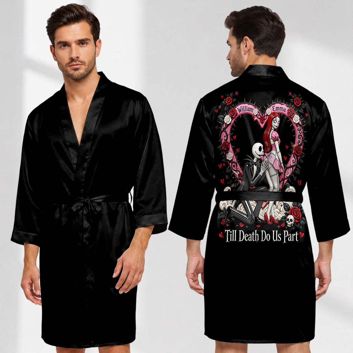 Till Death Do Us Part - Personalized Nightmare Satin Robe