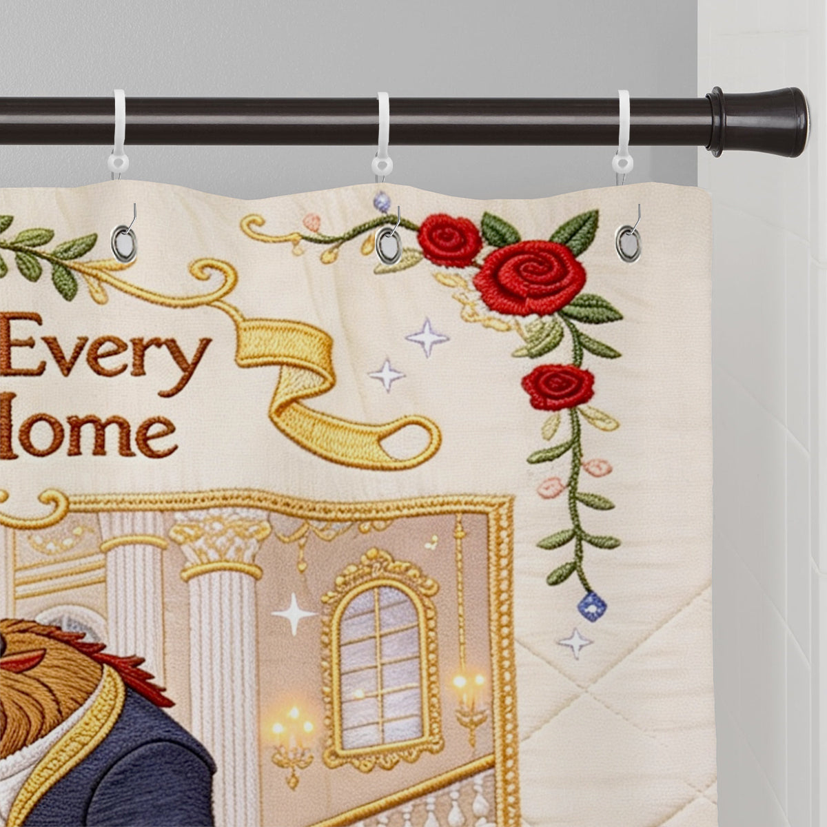 Love Makes Every Corner Feel Like Home - Personalized Beauty And The Beast Blackout Window Curtain/ Drapes Set