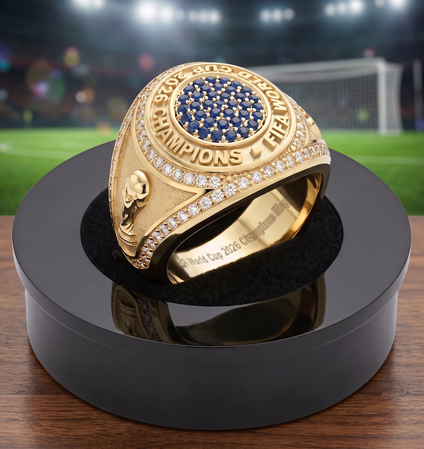 SPAIN - World Champion 2026 Premium Ring With Display Neck Chain And Stand