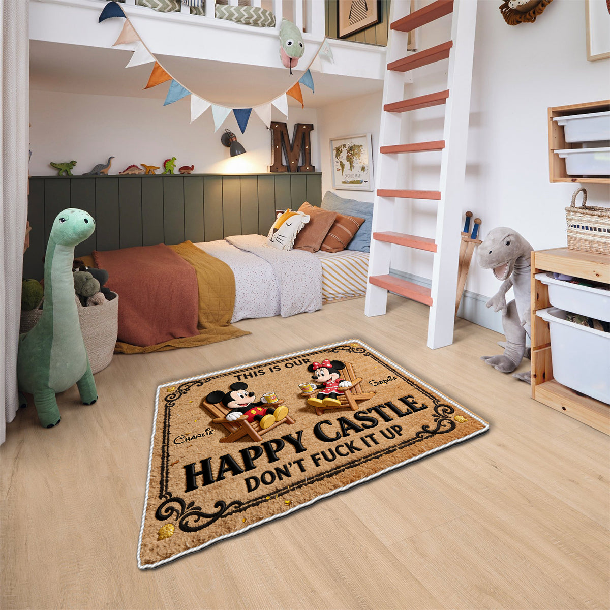 This Is Our Happy Castle - Personalized Mouse Non-Slip Tufted Rug