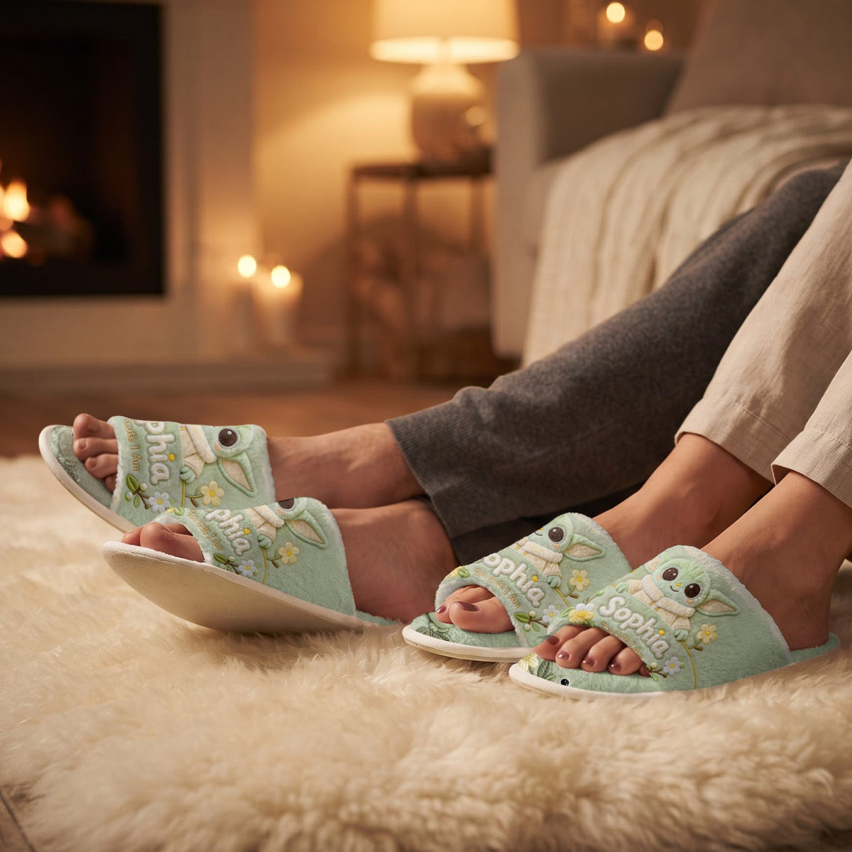 Too Cute I Am - Personalized The Force Open-Toe Slippers