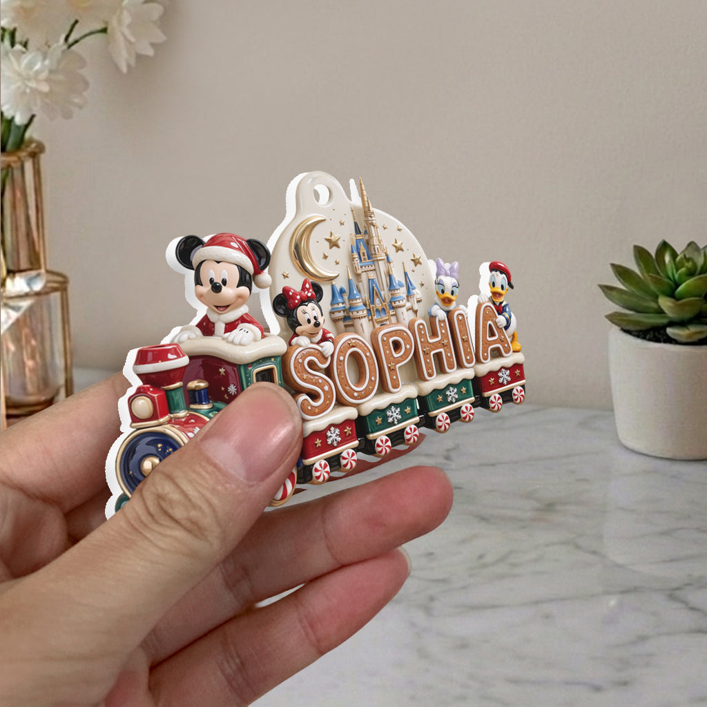 Magical Mouse Ears Name Train Letter - Personalized Mouse Premium 3D Ornament