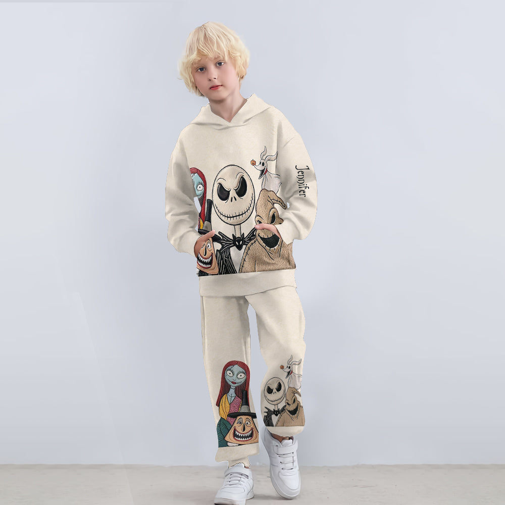 Hello Darkness - Personalized Nightmare Kid Hoodie & Kid Jogger Sweatpants