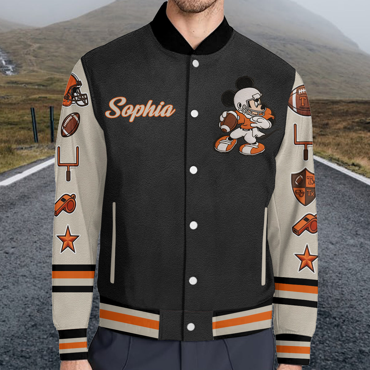 Run The Dang Ball - Personalized Football Varsity Jacket