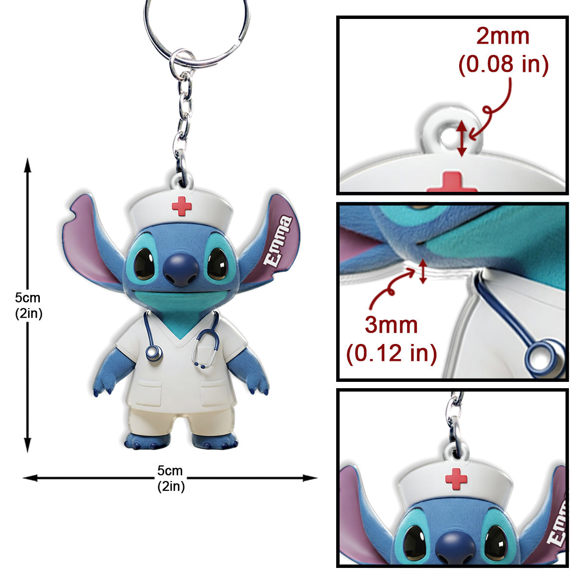 Ohana Nurse - Personalized Ohana Keychain