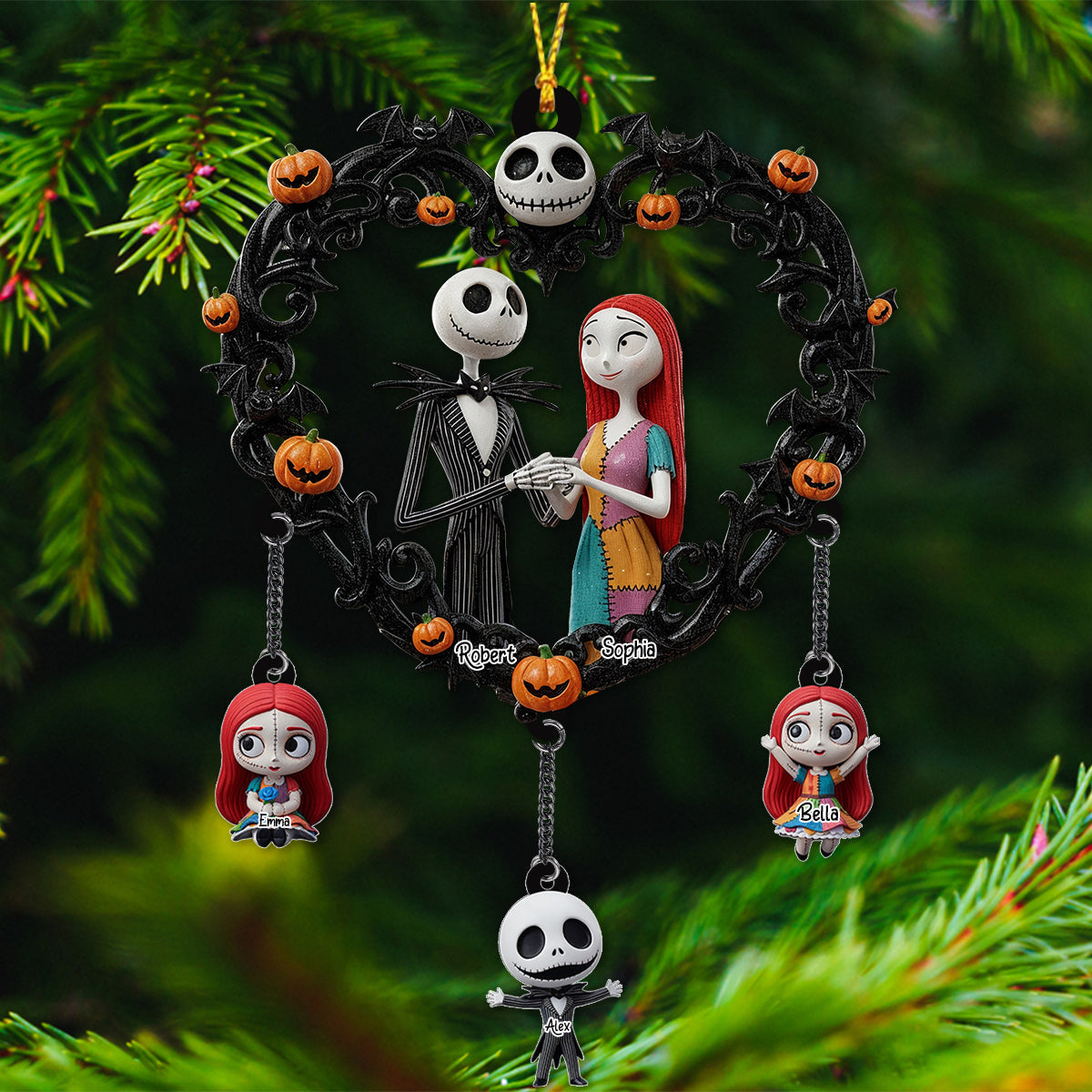 The Nightmare Family - Personalized Nightmare Ornament With Charm