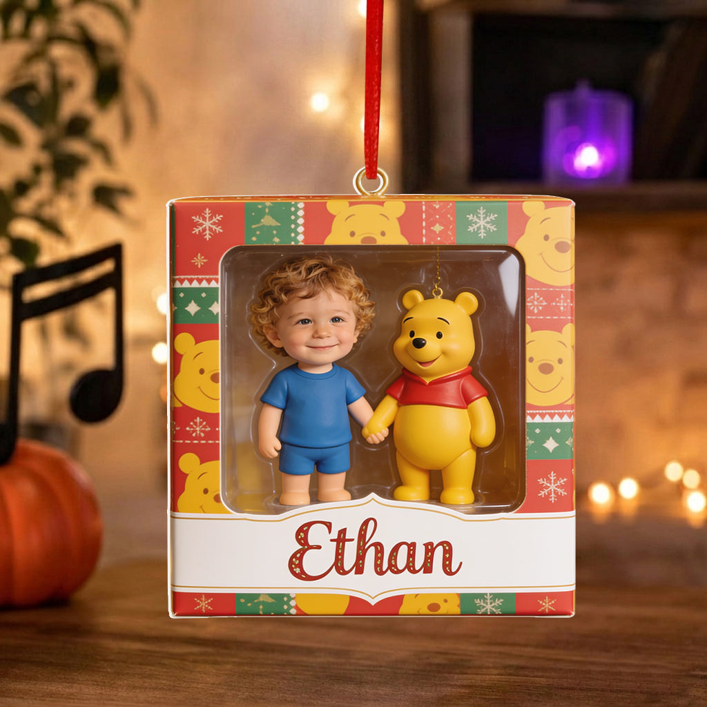 Cute Friends Any Character - Personalized Yellow Bear Premium 3D Ornament