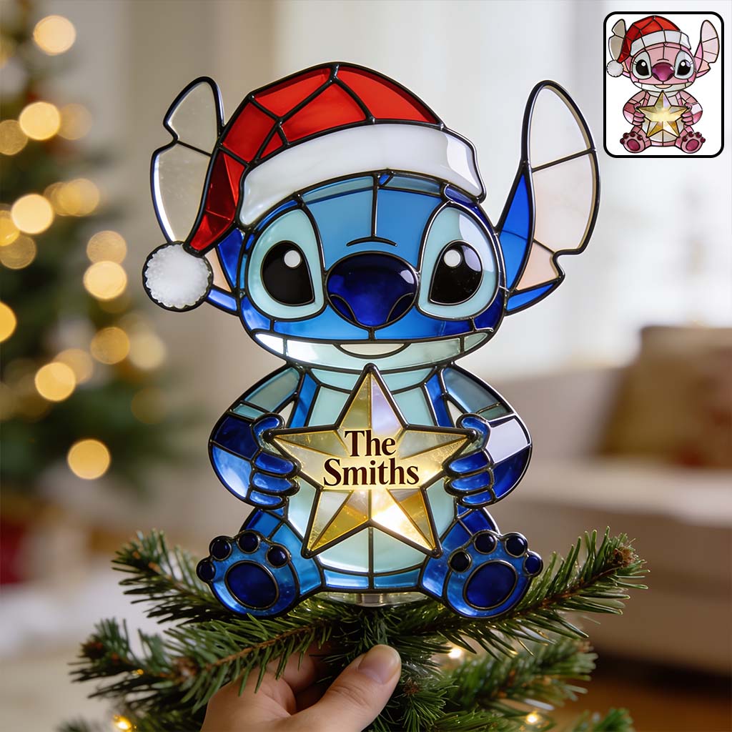 Merry Christmas - Personalized Ohana LED Light Tree Topper
