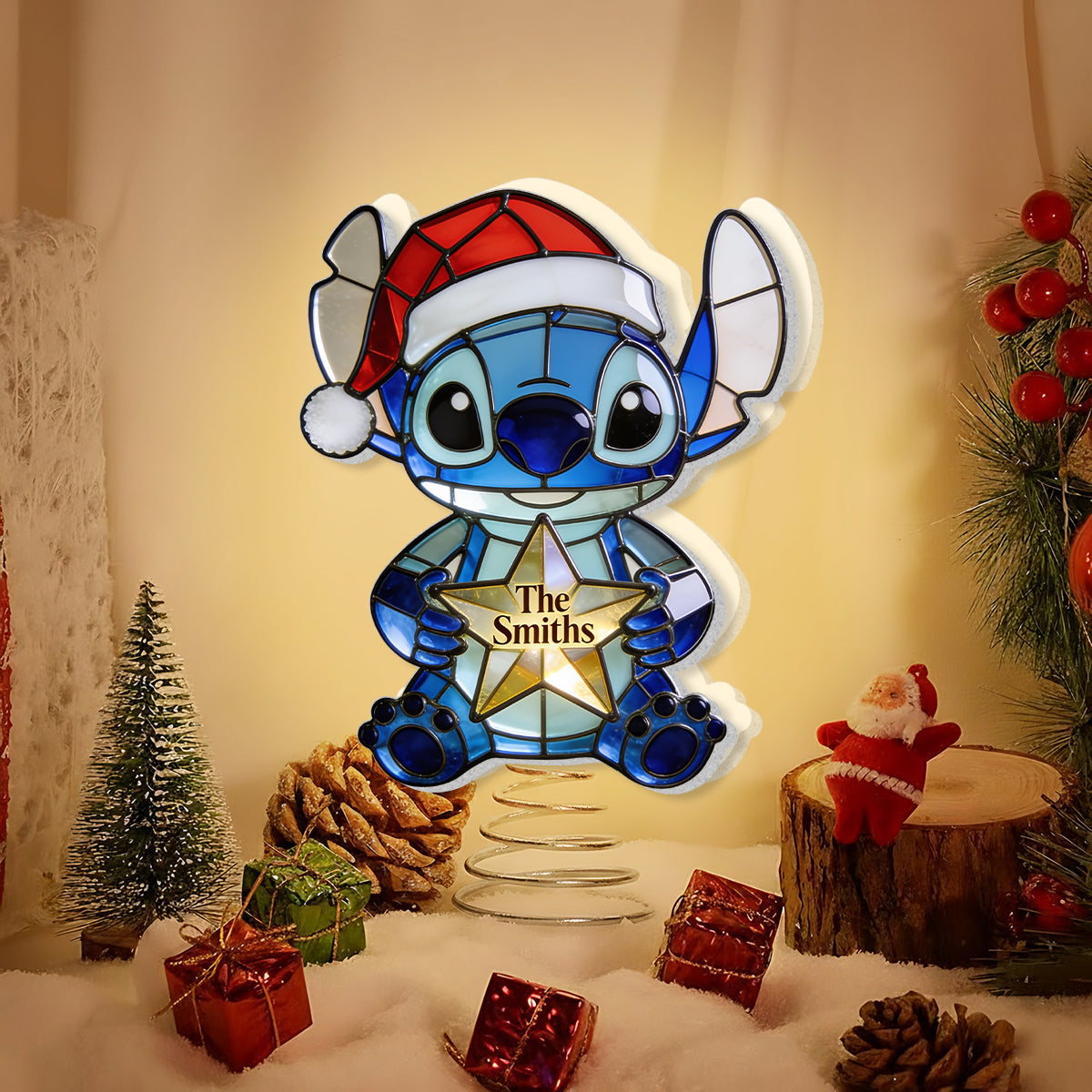 Merry Christmas - Personalized Ohana LED Light Tree Topper