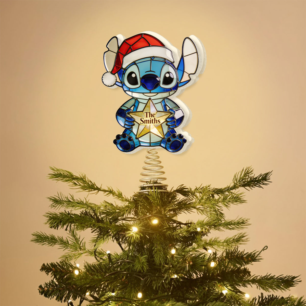 Merry Christmas - Personalized Ohana LED Light Tree Topper