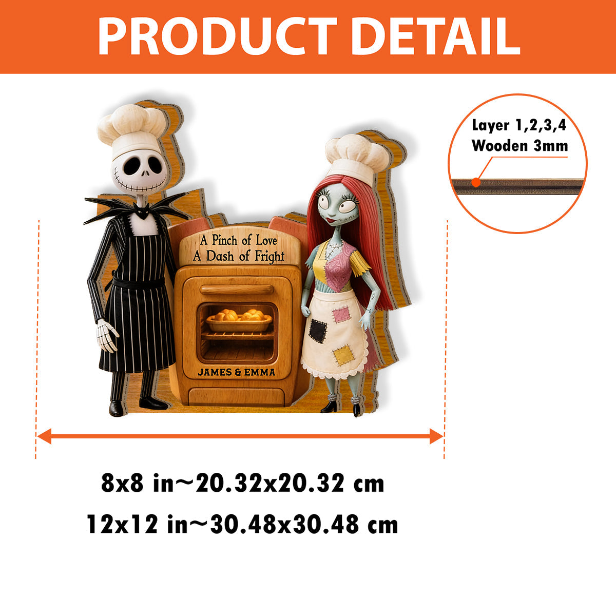 Nighmare Couple - Personalized Nightmare Wooden Desk Organizer