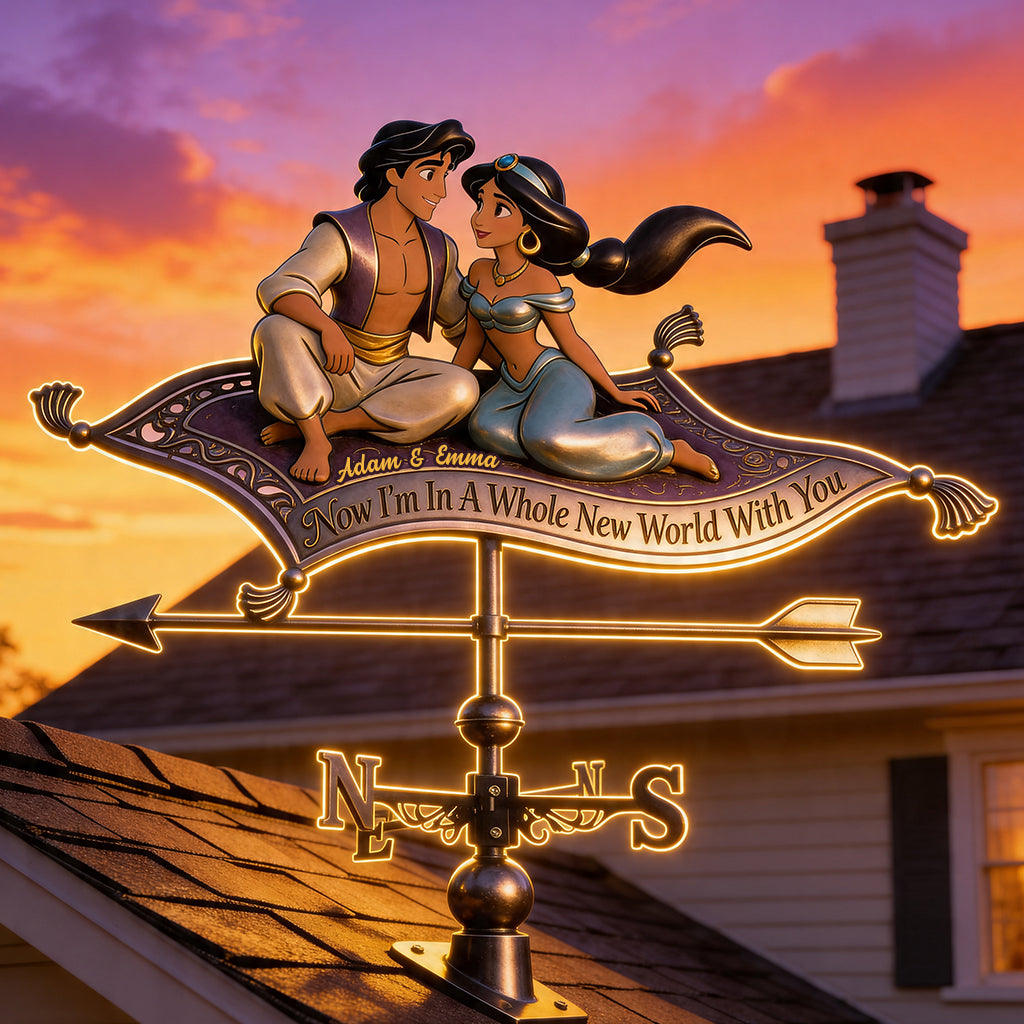 A Whole New World With You - Personalized Magic Lamp Weather Vane